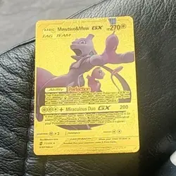 Mewtwo GX ~ Gold foil custom pokemon card - Image 1