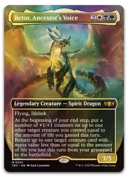 Betor, Ancestor's Voice (Borderless) #1 (Foil) NM Tarkir Dragonstorm Magic MTG - Image 1