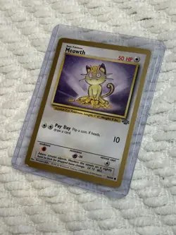 1999 Pokemon Meowth Fruit Roll Up Promo Gold Border Jungle Common 56/64 - Image 1