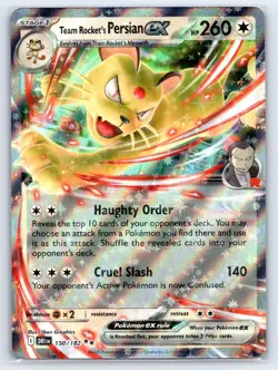 Team Rockets Persian ex 150/182 Holol Destined Rivals Pokemon TCG - Image 1
