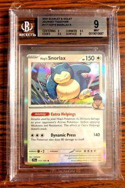Hop's Snorlax Holo Rare #117 - BGS MINT 9 - 2025 Journey Together - Pokemon TCG - Image 1