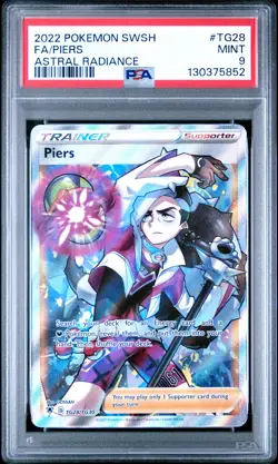 2022 POKEMON SWORD & SHIELD ASTRAL RADIANCE #TG28 FULL ART/PIERS PSA 9 - Image 1