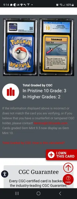 (POP 3) CGC 10 PRISTINE 2000 Pokemon Neo Genesis 1st Edition Super Rod 103/111 - Image 4