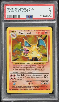 Pokemon Charizard 4/102 PSA 5 EX Base Set Holo Rare 1999 WOTC Vintage - Image 1