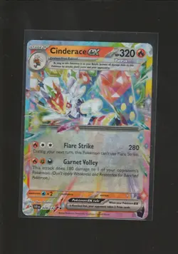 Pokemon Stellar Crown - CINDERACE EX - DOUBLE RARE - 028/142 - NM/M - Image 1