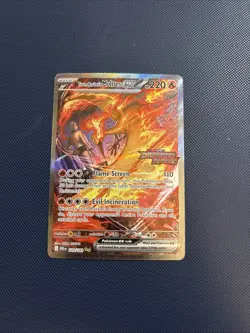 Pokemon Team Rocket's Moltres EX SIR Stamped Promo Destined Rivals 229/182 NM - Image 1