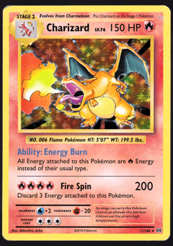 Charizard 11/108 XY Evolutions Holo 2016 Pokemon TCG Card MP - Image 1