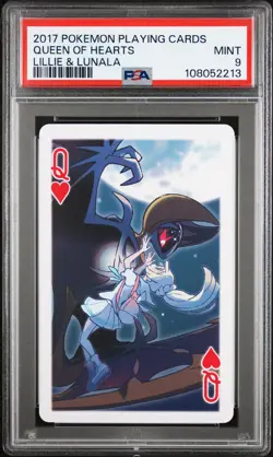 2017 POKEMON PLAYING CARDS LILLIE, GLADION & LUSAMINE QUEEN OF HEARTS PSA 9 - Image 1