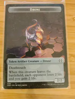 MTG Drone Token 008 Phyrexia: All Will Be One M/NM Free UK P&P - Image 1