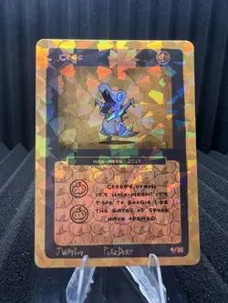 Croc (Totodile) 4/36 - Cracked Ice Holo - Haloween Pokederp Fan Art Pokemon - Image 1