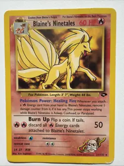 Blaine's Ninetales 21/132 Gym Challenge Pokemon Heavily Played - Image 1