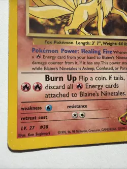 Blaine's Ninetales 21/132 Gym Challenge Pokemon Heavily Played - Image 3