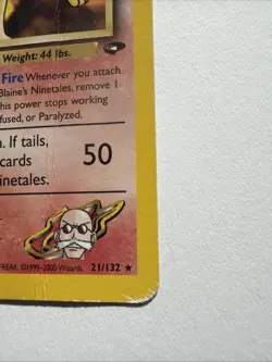 Blaine's Ninetales 21/132 Gym Challenge Pokemon Heavily Played - Image 4