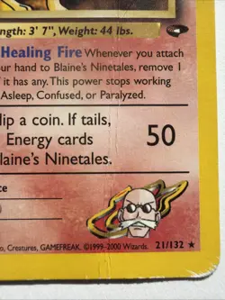 Blaine's Ninetales 21/132 Gym Challenge Pokemon Heavily Played - Image 5