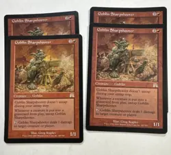 Magic the Gathering Goblin Sharpshooter Onslaught Regular Card MP X4 - Image 1