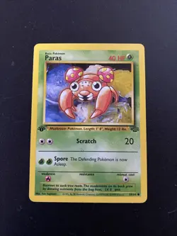 Jungle Set 1st Edition Paras 59/64 Pokemon TCG Wizards of the Coast Vintage LP * - Image 1