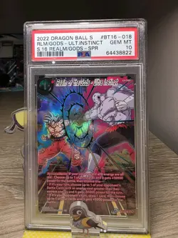 Realm of the Gods - Ultra Instinct Son Goku SPR Dragon Ball Card Game PSA 10 - Image 1
