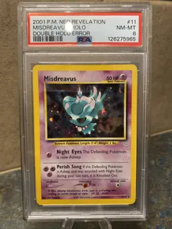 Pokemon Misdreavus Double Holo Neo Revelation 11/64 PSA 8 - Image 1