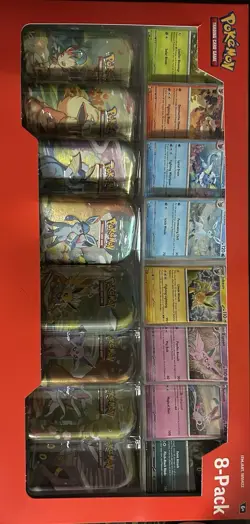 NEW Pokemon TCG Scarlet & Violet Prismatic Evolutions 8 Mini-Tin Bundle Costco - Image 1