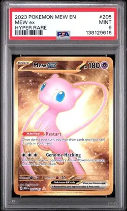 PSA 9 Mew EX Gold 205/165 English Pokemon 151 Scarlet & Violet Hyper Rare Holo - Image 3