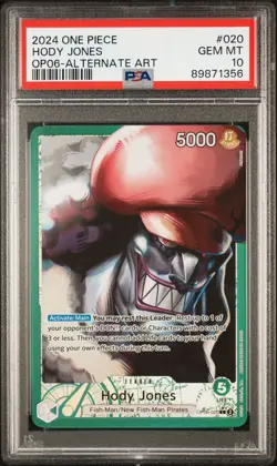 HODY JONES 2024 One Piece Wings of the Captain English OP06 #020 PSA 10 Alt Art - Image 1