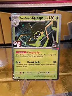 Team Rocket's Spidops Holo Pokemon Prize Pack Series 8 Promo Pokemon Card NM/LP - Image 1