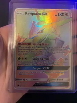 Rayquaza GX Rainbow Secret Rare Celestial Storm Card 177/168 HP - Image 4
