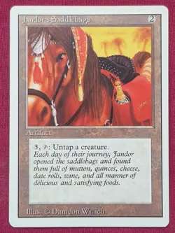 Magic The Gathering REVISED EDITION JANDOR'S SADDLEBAGS artifact card MTG - Image 1