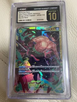OP06-118 Secret Rare Wings Of The Captain Zoro CGC Pristine 10 One Piece Card JP - Image 1