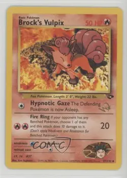 Brock's Vulpix (WotC W Stamp) Pokemon Gold Event Promo #37 1999 - Image 1