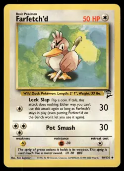 FARFETCH'D - 40/130 Uncommon Base Set 2 Pokemon LP - Image 1