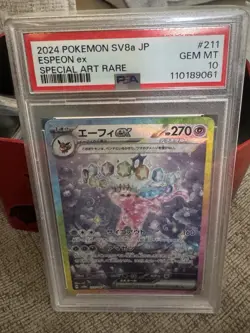 PSA 10 Espeon ex SAR 211/187 Terastal Festival sv8a 2024 Pokemon Card Japanese - Image 1
