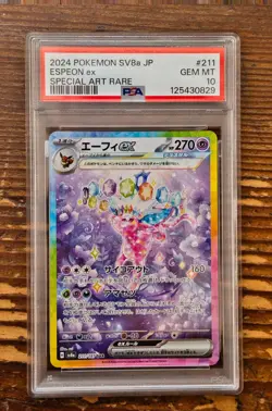 PSA 10 Espeon ex SAR 211/187 sv8a Terastal Festival Japanese 2024 Pokemon Card - Image 1