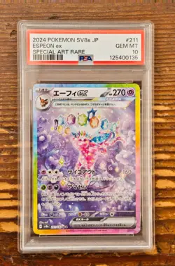 PSA 10 Espeon ex SAR 211/187 sv8a Terastal Festival Japanese 2024 Pokemon Card - Image 1