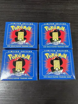 Pokemon 1999 23K Gold Plated CHARIZARD Metal Trading Card Burger King Ball x4 - Image 2