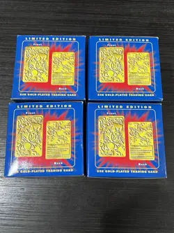 Pokemon 1999 23K Gold Plated CHARIZARD Metal Trading Card Burger King Ball x4 - Image 3