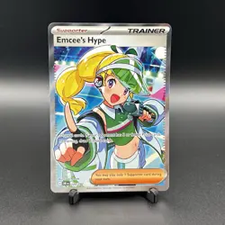 Emcee's Hype 220/182 Destined Rivals Full Art Trainer Pokemon TCG Card - Image 1