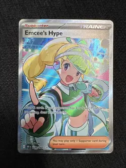 Emcee's Hype 220/182 Destined Rivals Full Art Trainer Pokemon TCG Card - Image 1