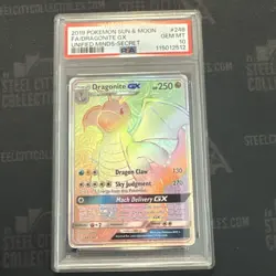 2019 POKEMON SUN & MOON UNIFIED MINDS SECRET #248 FULL ART/DRAGONITE GX PSA 10 - Image 1