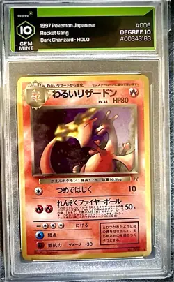 1997 POKEMON JAPANESE ROCKET #6 DARK CHARIZARD-HOLO Grade 10 - Image 1