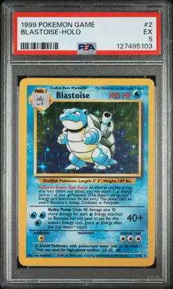 1999 POKEMON BASE SET UNLIMITED #2 BLASTOISE-HOLO PSA 5 JUST GRADED - Image 1