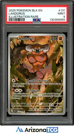Pokemon 2025 Landorus 131/086 Illustration Rare Black Bolt GEM MINT PSA 10 - Image 1