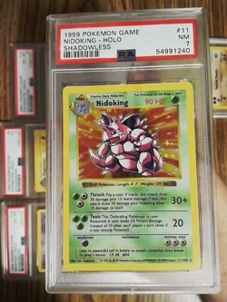 Lot Graded Shadowless Base Pokemon Cards PSA 5 6 7 - Mewtwo Nidoking Poliwrath - Image 4