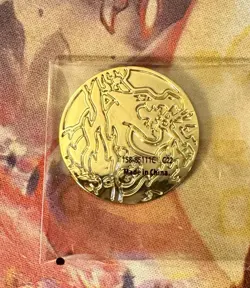 Pokemon TCG Charizard GOLD Metal Coin UPC Premium Collection 2022 NEW NEAR MINT - Image 1