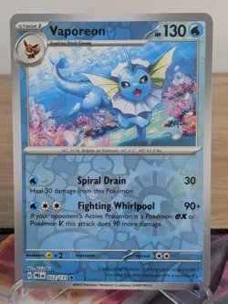 VAPOREON 022/131 RARE PRISMATIC EVOLUTIONS POKEMON REVERSE HOLO NM - Image 1