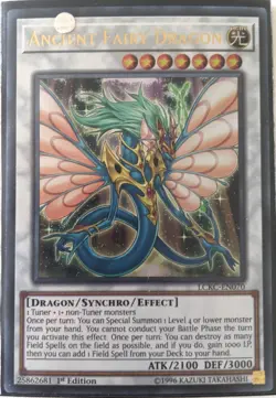 YuGiOh Ancient Fairy Dragon Ultra Rare 1st Edition LCKC-EN070 NM - Image 1