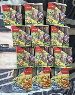 Lot Of 12 Pokemon TCG Prismatic Evolutions Mini Tin Display SEALED (8 Tin) - Image 2