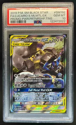 2016-19 Pokemon SM Black Star Promos Lucario & Melmetal #SM192 PSA 10 - Image 1