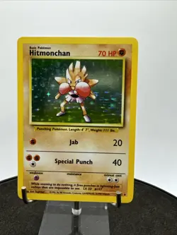 Pokemon TCG Hitmonchan Holo Vintage Pokemon Card Base Set 7/102 LP / NM - Image 2