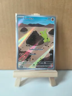 Pokemon TCG S&V Obsidian Flames Larvitar Holo Card 203/197 Illustration Rare NM - Image 1